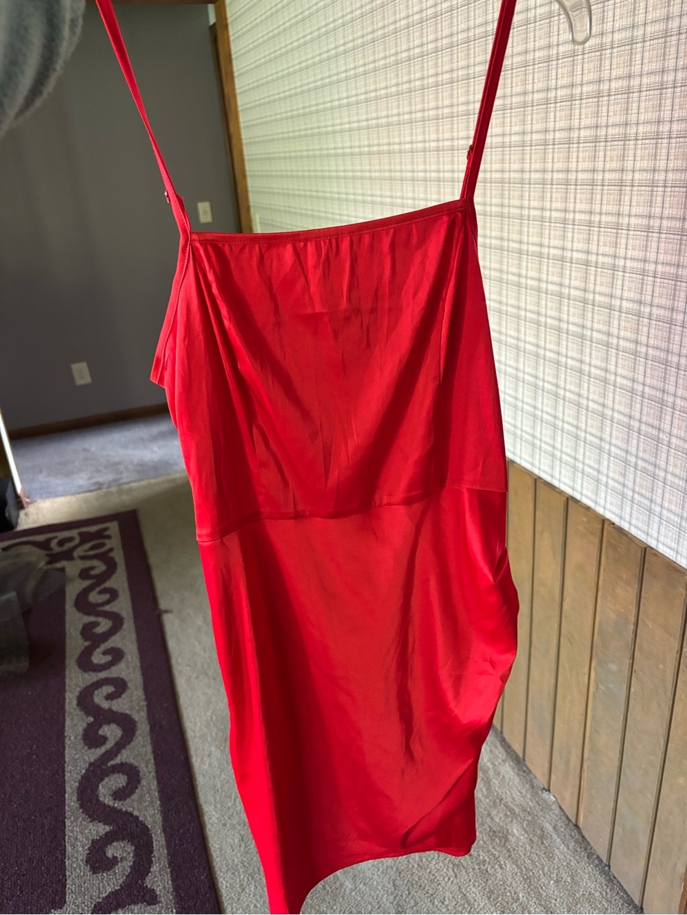SHEIN Red Spaghetti-Strap Mini Slip Dress